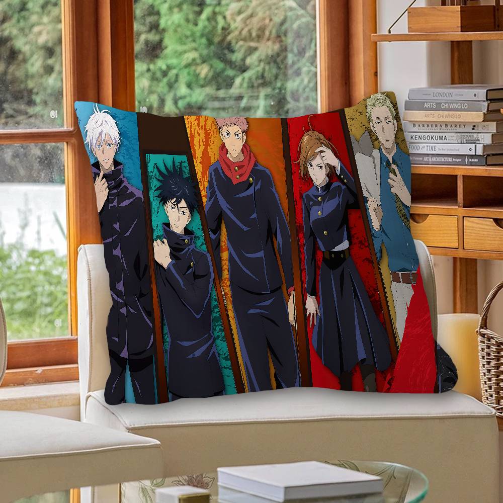 Anime J-Jujutsu K-Kaisen Pillow Gift Home Office Decoration Pillow Bedroom Sofa Car Cushion Coverpillow Case