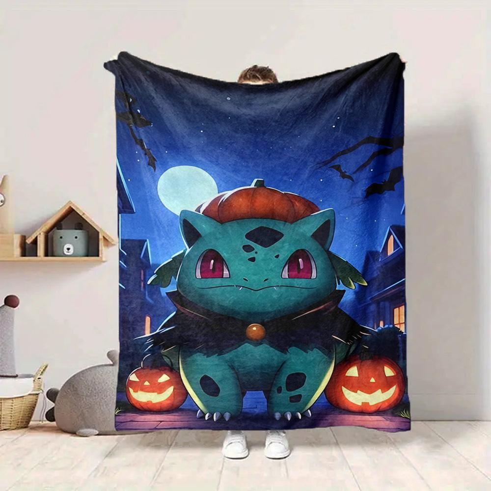 1pc Pokémon Blanket Lightweight Flannel Blanket Throw Blanket For Sofa, Bed, Travel, Camping, Livingroom, Office, Couch