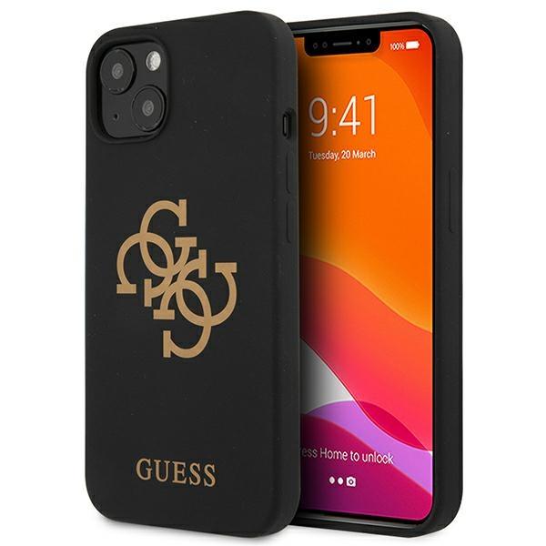 Etui do iPhone 13 mini Guess Silicone 4G Logo Czarne