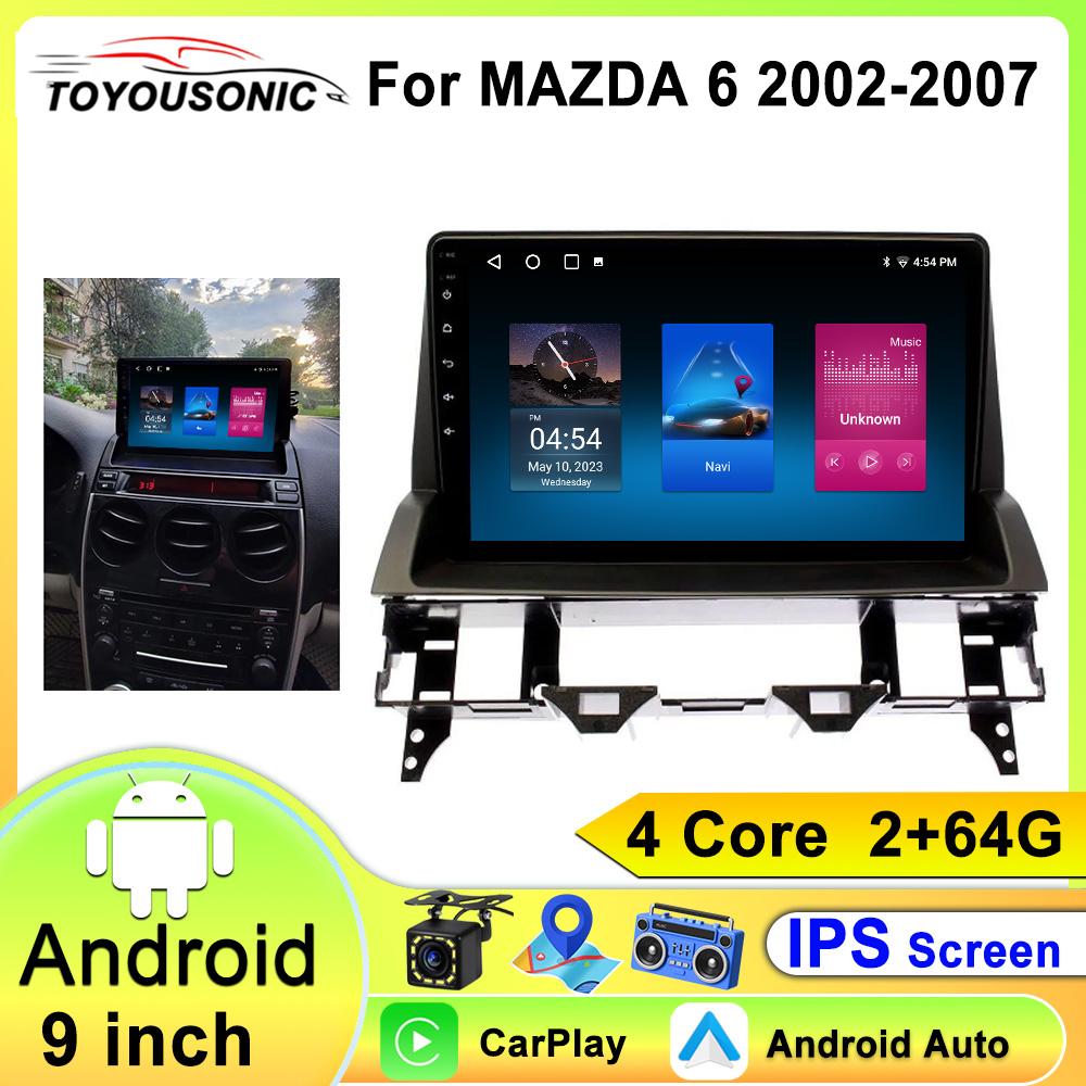 Для Mazda 6 2002 2003 2004 2005 2006 2007 2008 Android Auto Wireless Carplay Мультимедийный Видео Плеер WIFI Автомобильное Радио GPS