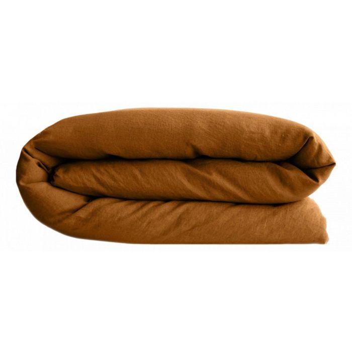 Housse de couette Palace 100% coton teint lavé Vent du sud - Palace Terre Cuite - Housse de couette 240 x 220 cm