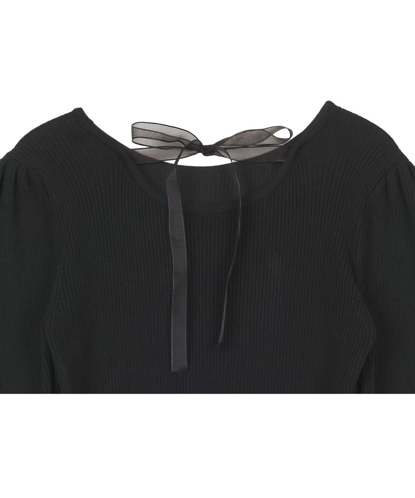 HARDCORE HAPPINESS Ribbon Tie Knit_Black