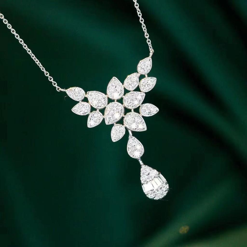 New Diamond Necklace Gold Set Diamond Women's Diamond Jewelry Popular Accessories