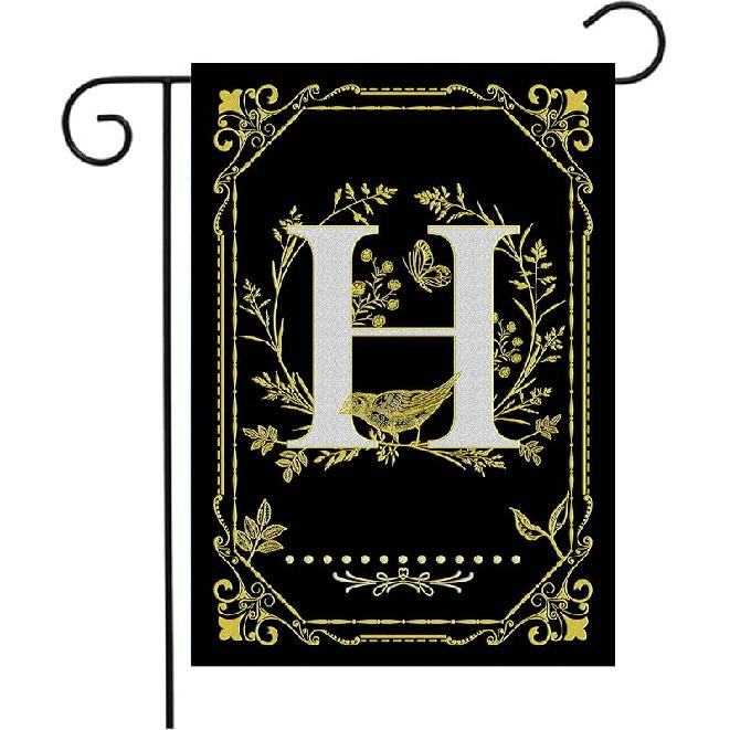 Monogram Q Garden Flag Initial Outdoor Flags Letter Q Flag for Front Yard Porch Lawn Outside Seasonal Garden Flags 12x18 Double Sided