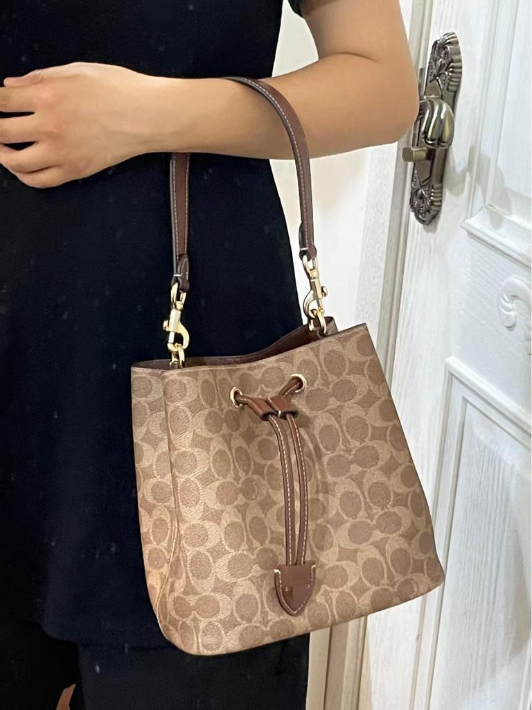 KOUJIA 2025 Rowan Bucket Bag: Classic Monogram Mother-and-Child Shoulder/Crossbody Handbag