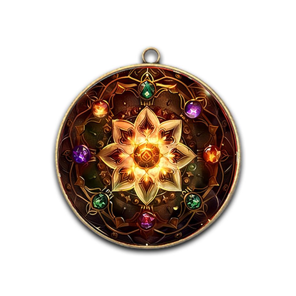 1Pc Yue Lao Marriage Flower Array Pendant 4cm, Alloy Time Gem Charm for Love and Marriage