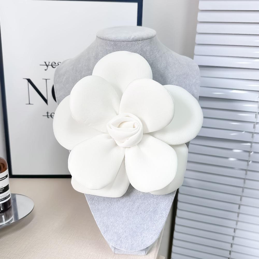 Soft Large Flower Corsage 3D Formal Dress Badge Fashion 22cm Camellia Brooch  Clothing Accessory