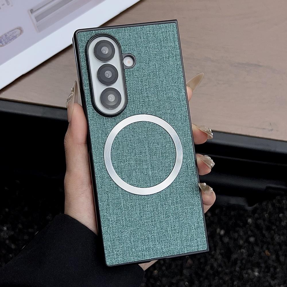 Чехол для Samsung Galaxy Z Fold 7 6 5 4 3 с поддержкой Magsafe, тканевый, с магнитной беспроводной зарядкой, для Galaxy Z Fold7 Fold6 5G