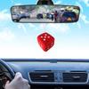2 PCS Multicolor Plush Dices Car Hanging Pendant New Year Dice Plush Dice Model Decoration Rearview Mirrors Styling