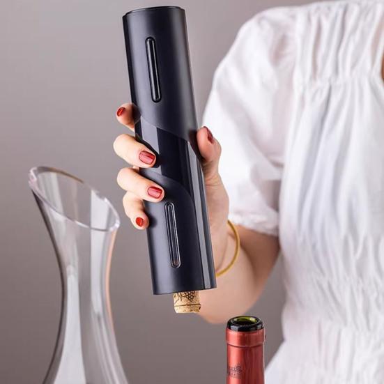 Electric Wine Bottle Opener with Foil Cutter One-click Button Reusable Automatic Wine Corkscrew Remover Tool USB Rechargeable