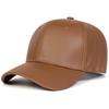 Унисекс Шляпа из ПУ Кожи Осень Зима Однотонная Регулируемая Кепка Snapback Корейская Мода Кепка для Пар Корейская Мода