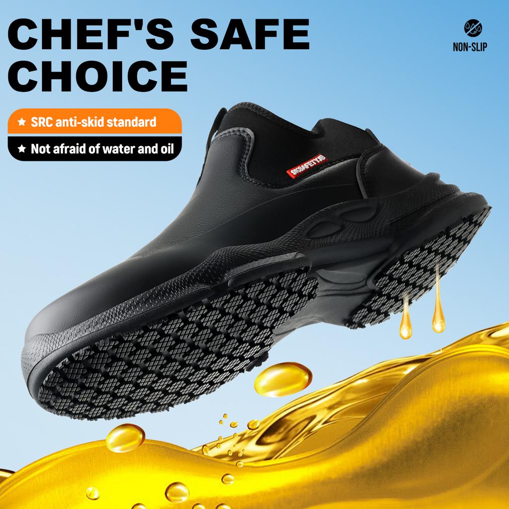Professional Non-Slip Chef Shoes Anti-Fatigue Kitchen Work Shoes With Arch Support for Culinary Staff, Restaurant Safety Shoes