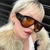 Vintage Oversized Pilot Sunglasses Women for Men Shades Big Frame Windproof Popular Punk Sun Glasses UV400