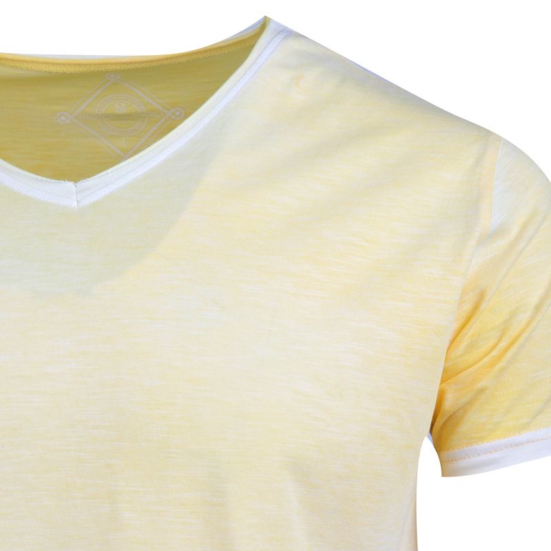 Мужская однотонная футболка с V-образным вырезом выцветшего цвета BLAGGIO