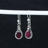 Dainty Kashmir Ruby Gemstone Earrings, 925 Sterling Silver Earring, Handmade Boho Silver Jewelry Dangle Earrings, Anniversary Gift