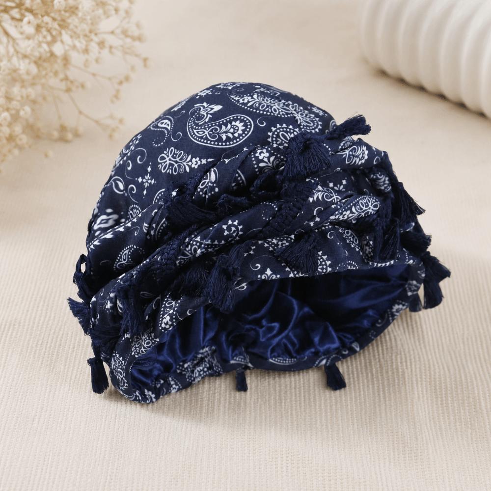 Satin Turban Scarf Tie Cashew Print Durag For Men Unisex Head Scarf Casual Wear