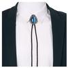 Men Western Vintage Cowboy Black Stone Agate Bolo Ties Rodeo Dance Bootlace Tie Necktie
