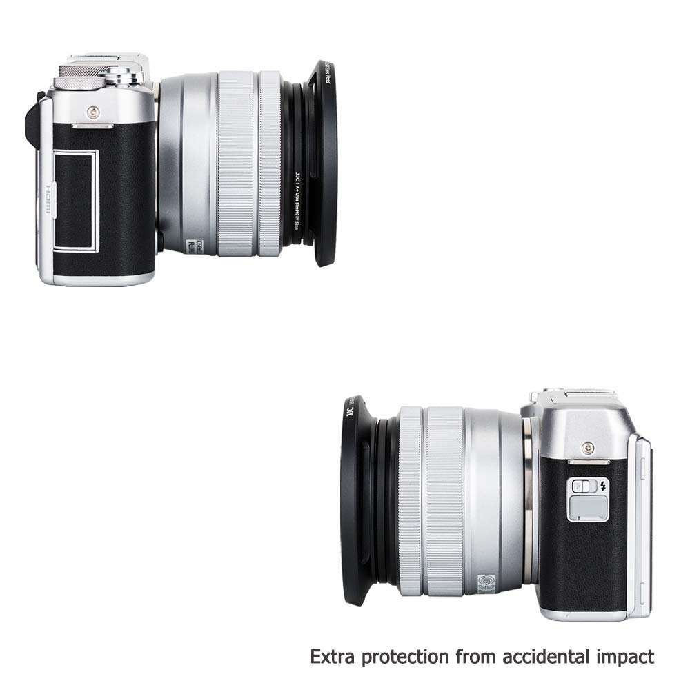 Металлическая бленда JJC для объектива Fujifilm Fujinon XC OIS PZ, совместимая с черным ввинчивающимся объективом 15-45 мм F3.5-5.6 X-T4 X-T200 X-A7 X-Pro3 X-Pro2 X-T3 X-T2