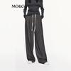 MO&Co. Drawstring High-Waist Straight-Leg Trousers