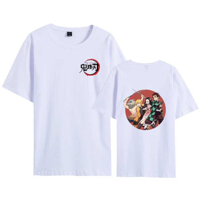 Хлопковая футболка оверсайз с принтом из аниме Клинок, рассекающий демонов, для мужчин и женщин, удобная, универсальная, уличная, Y2K, летний тренд, Харадзюку