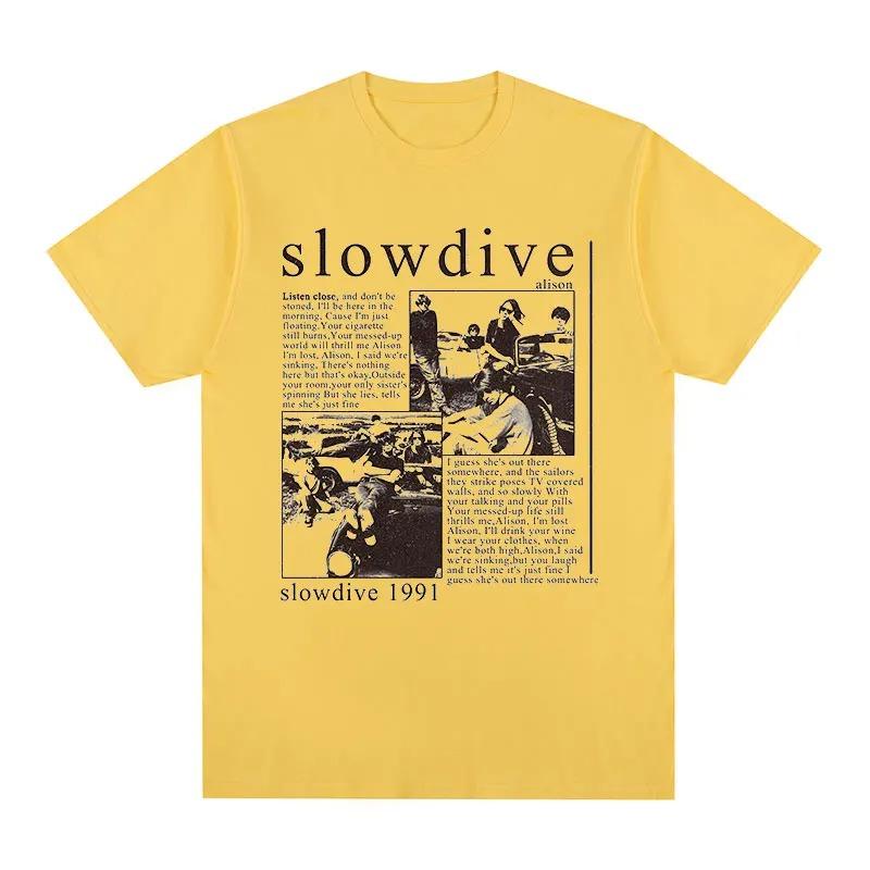 Slowdive Alison 1991 Винтажная футболка Тур 90-х Классический Хлопок Мужская Футболка Новая Футболка Женские Топы Унисекс