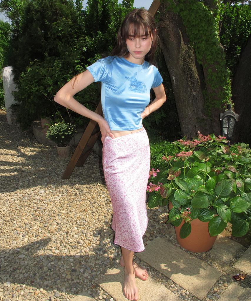 CENTAUR.KR Leopard Midi Skirt_Pink