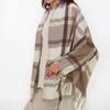 Autumn and Winter Cashmere Thorn Plaid Scarf Women's Versatile Atmosphere Maillard Winter Warm Scarf Women's Cape Shawl
