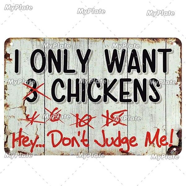Vintage Chickens Slow Metal Sign Tin Sign Decoration Plaque Home Wall Decor Bar Sign Home Decor Poster Drop Shipping