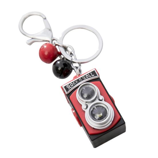 Брелок Легкий Портативный Светодиодный Звуковой Световой Дизайн Ретро Форма Камеры Брелок Сумка Рюкзак Брелок Подвеска Аксессуар