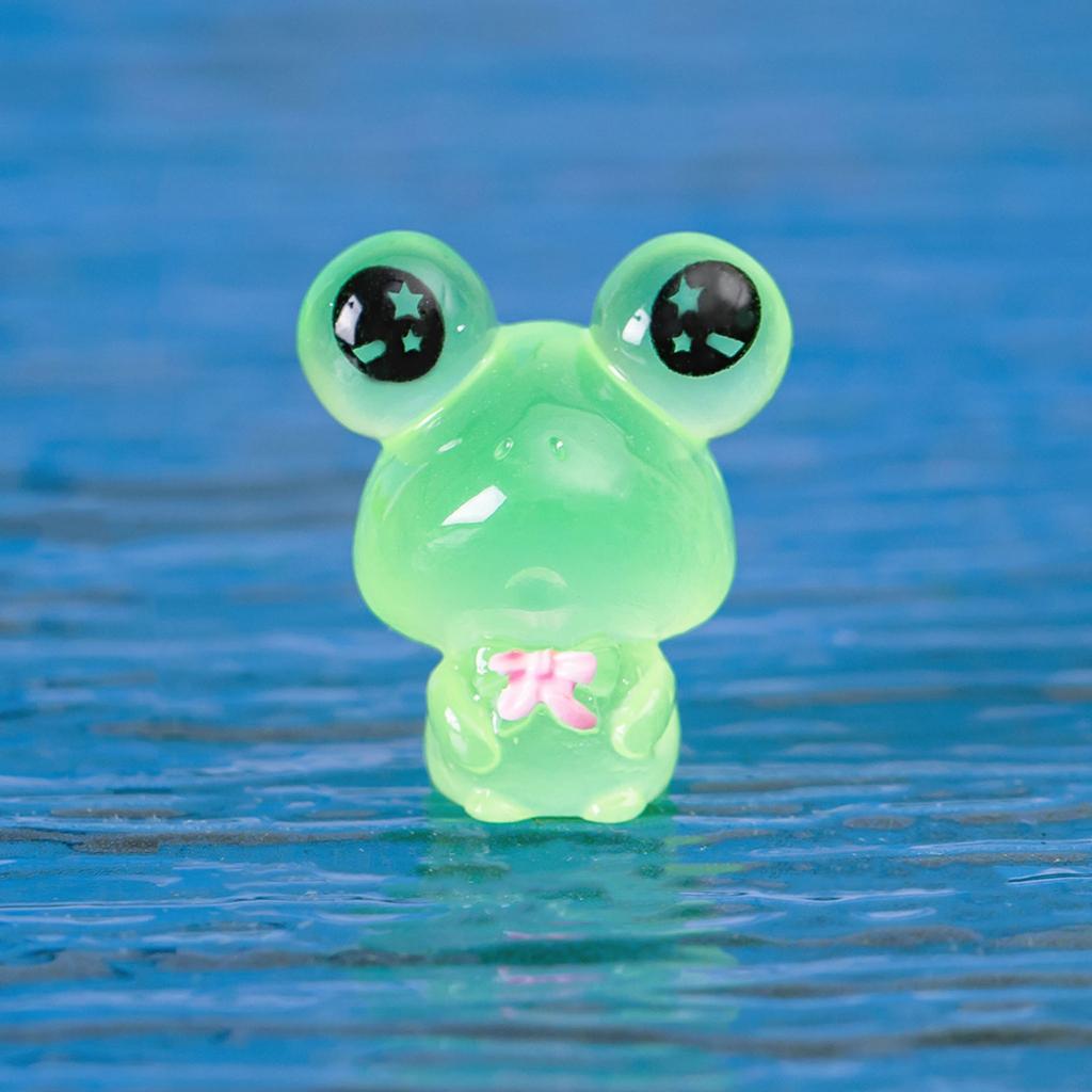 Pack of 6 Assorted Nightlight Animal Figurines Luminous Frog Shaped Mini Figurines Perfect Gift for Jewelry Collectors