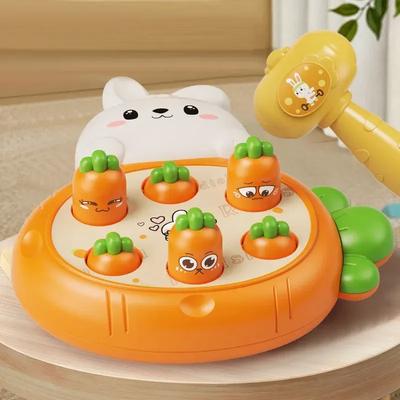 Детская развивающая игрушка «Бей крота» с морковным молотком, интерактивный обучающий игровой набор для малышей в возрасте 4-6 лет