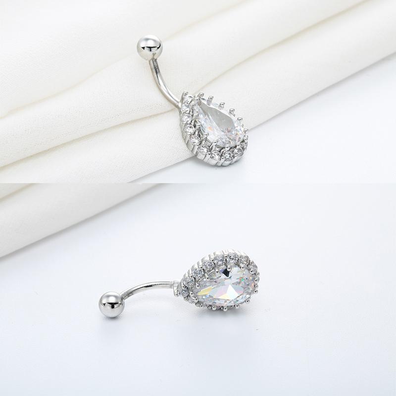 14G Кольца для пупка Нержавеющая сталь Кольца для пупка Жемчуг CZ Пирсинг Ювелирные изделия Штанга