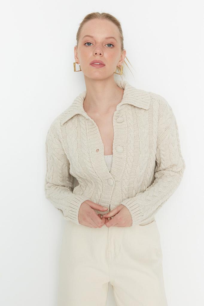 Женский модный новый кардиган оранжевый укороченный трикотажный кардиган