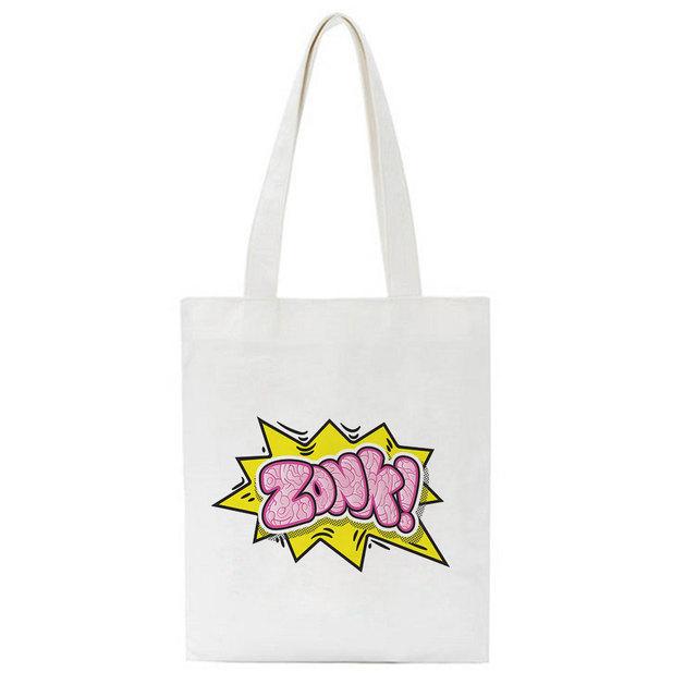 Новая женская сумка через плечо Ulzzang с забавным мультяшным письмом в стиле Харадзюку, готическая школьная сумка Y2k, холщовая сумка большой вместимости, повседневная сумка-шоппер