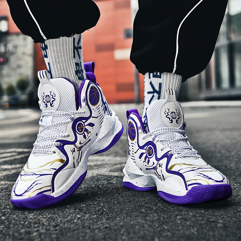 Баскетбольная обувь, мужские кроссовки, мужская баскетбольная обувь, женская обувь высокого качества с высоким берцем, Нескользящая спортивная обувь на открытом воздухе, кроссовки