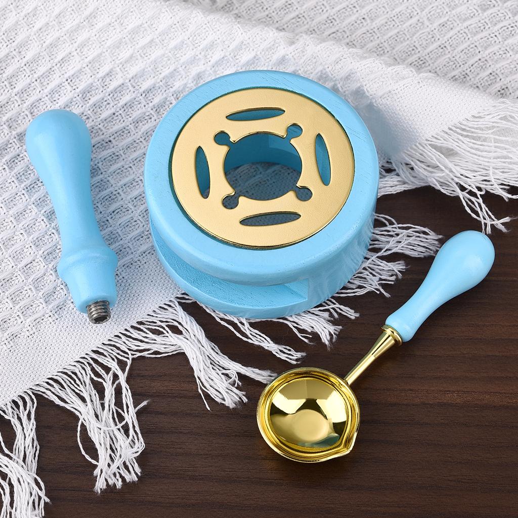 2/3Pcs Set Retro Sealing Wax Furnace Stove Pot Wood Handle Sealing Wax Spoon Wax Sealing Decorative For Candle Stamp Wax Stamp