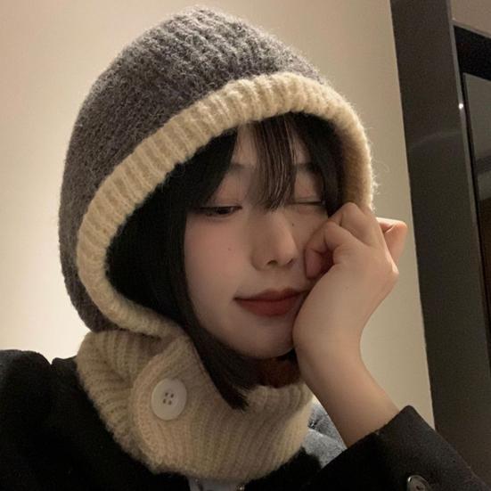 Женская зимняя ветрозащитная теплая вязаная шапка, головной убор, супермягкая износостойкая ультра-толстая теплая шапка-шарф, шапка