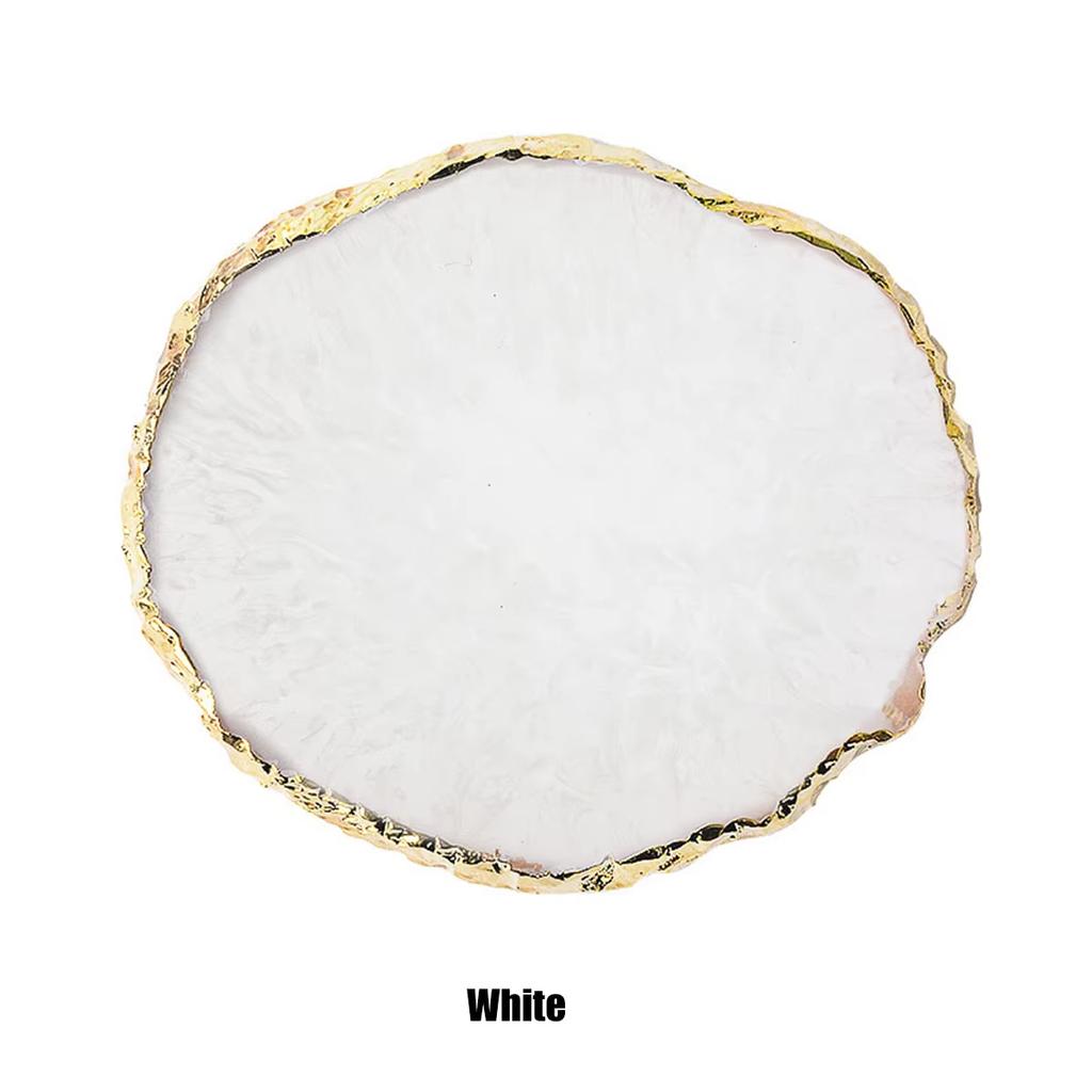 DIY маникюрные аксессуары, инструменты, смола для дизайна ногтей, палитра геля для рисования с золотым краем, лак для агата, микс, перемешать, хрустальная пластина с драгоценными камнями, 6 цветов