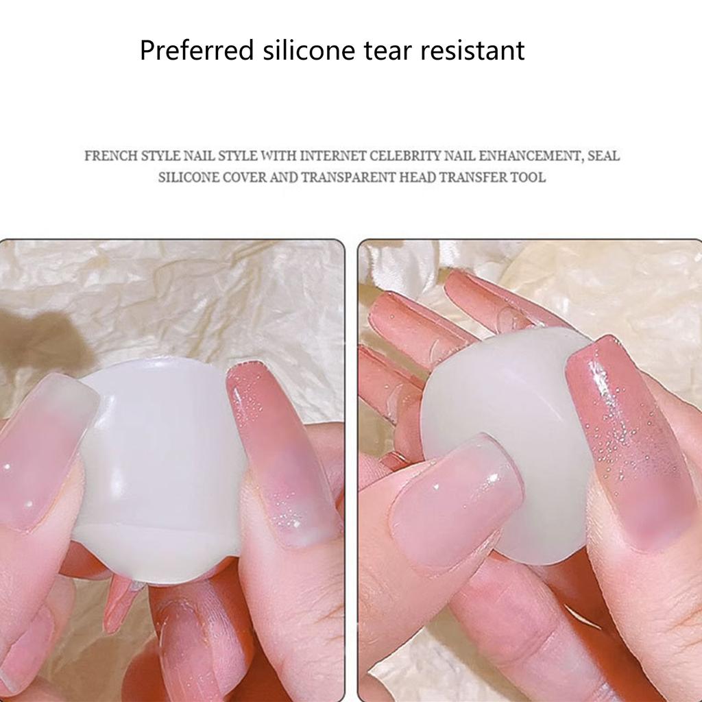 Transparent Nail Stamper with Scraper Silicone Stamp for French Nails Manicuring Kits Nail Art Stamping Tool