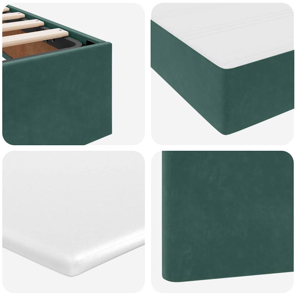Storage Bed with Mattress Dark Green 160 x 200 cm Velvet