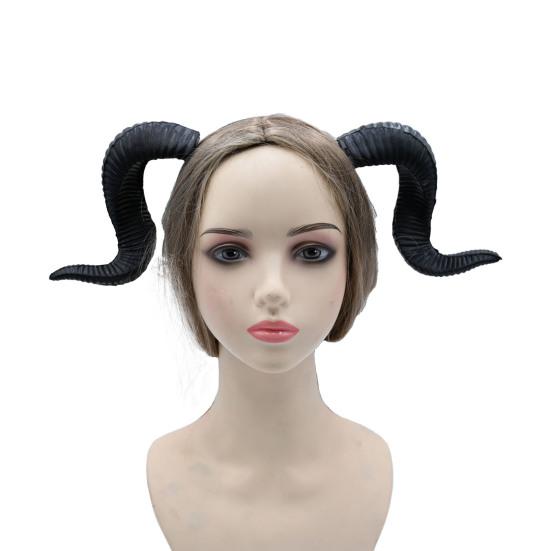 Goat Horn Headband Gothic Devil Horns Hair Hoop Halloween Dress Up Hair Accessories for Halloween Party Cosplay Events