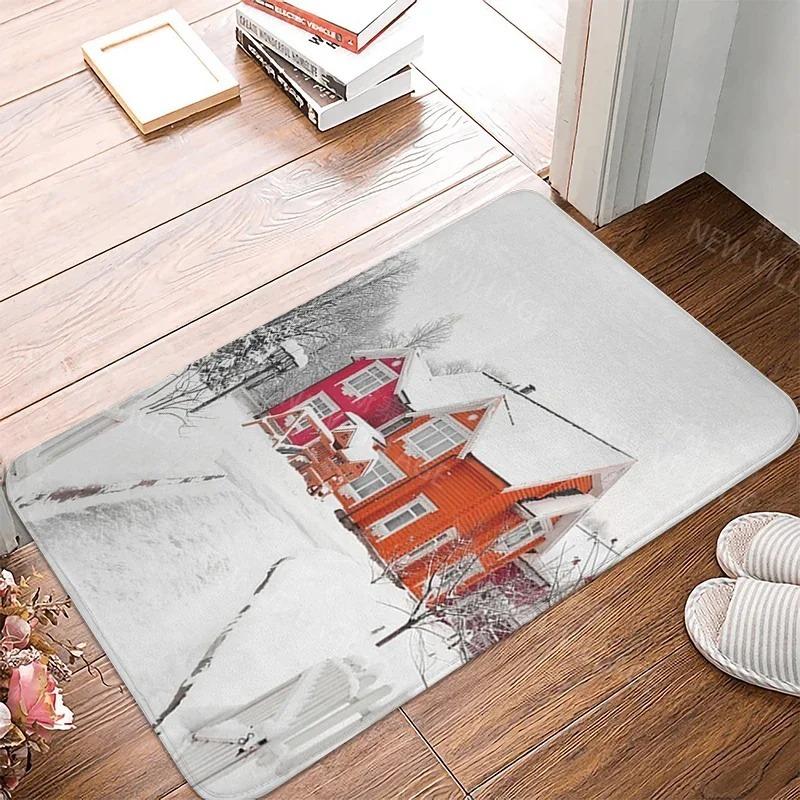 Рождественский коврик с оленями Зимний праздничный коврик для балкона Коврики для ванной Кухонный противоскользящий коврик Добро пожаловать Вход Домашний декор