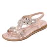 Summer Women's Shoes Rhinestone Sandals Elastic Band Beach Shoes Casual Open Toe Sandalias