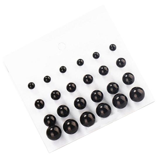 12 Pairs Women Elegant White Faux Pearl Ear Studs Earrings Party Jewelry