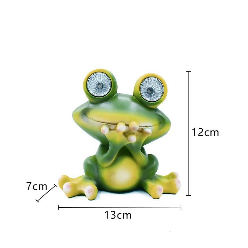 Солнечная лампа, статуя животного, моделирование лягушки, украшение для улицы, изделия из смолы, украшение для сада, балкона