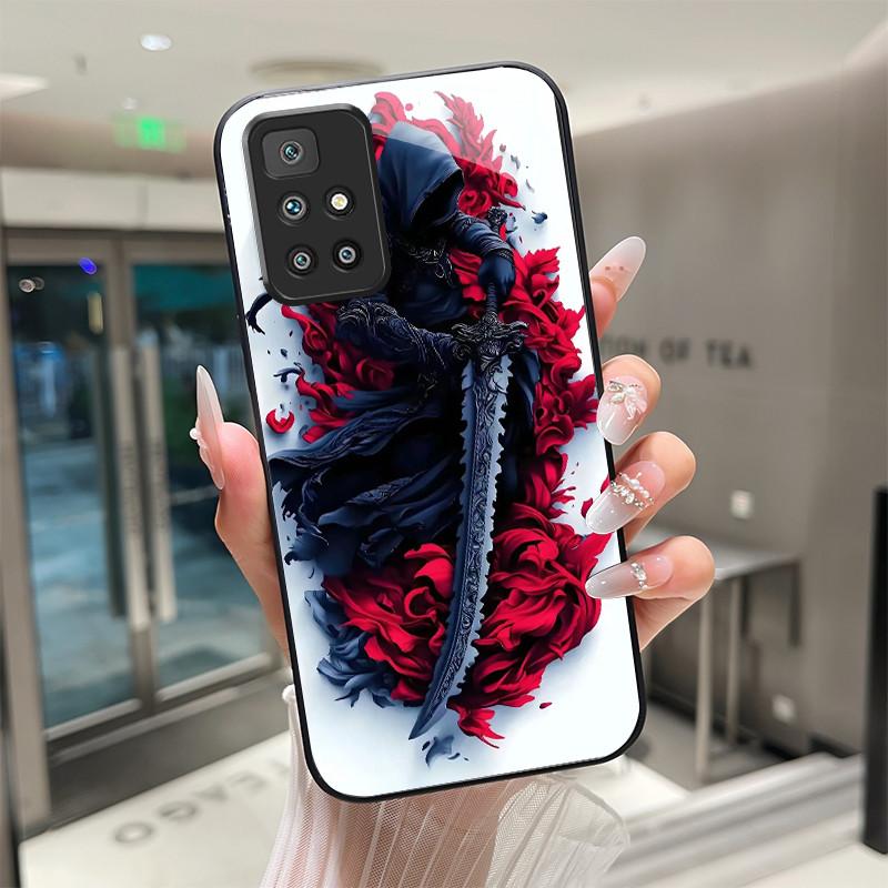 For Xiaomi Redmi 10 Prime 2022 Phone Case Tempered Glass Hard Shell flower Cute cats Coque For Redmi10 10Prime 2022 Back Cover
