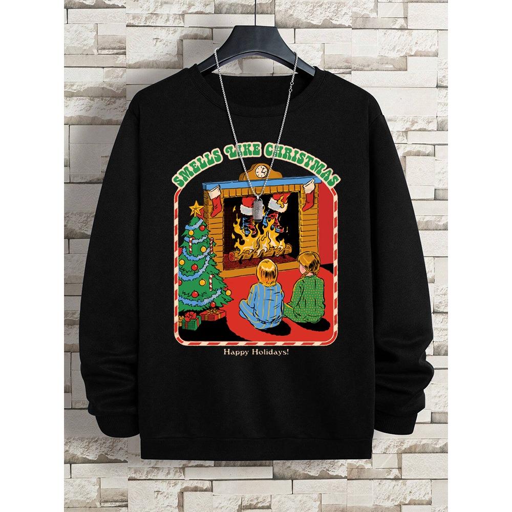 Smells Like Christmas Смешные комиксы Мужские свободные толстовки Большие флисовые мужские осенние свободные толстовки с капюшоном Модные толстовки с капюшоном
