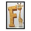 Плакат Жираф и Буква F Плакат Жираф и Буква F, 30x40 см, Рама Деревянная Светлый Дуб, Матовая Бумага 230 г/м²