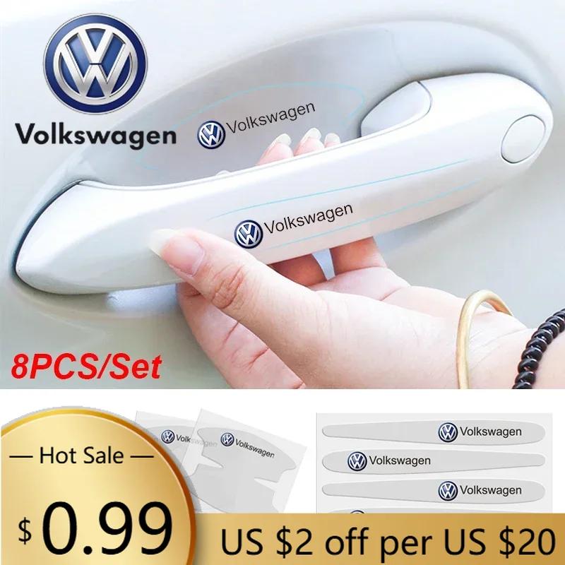 Для VOLKSWAGEN VW 8 шт. Наклейка на ручку двери автомобиля Защитная пленка Наклейка для Volkswagen Rline Golf GTI Bora Passat Jetta Beetle Scir