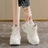 Модная Новая Удобная Женская Обувь Весна и Осень На Шнуровке Элегантная Однотонная Сетчатая Дышащая Спортивная и Повседневная Обувь